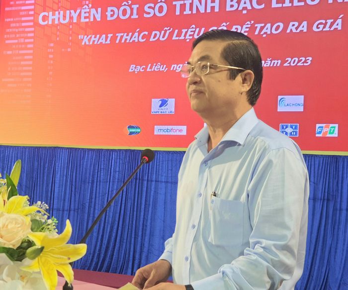 Phó chủ tịch UBND tỉnh Bạc Liêu Huỳnh Chí Nguyện phát biểu tại Hội thảo.