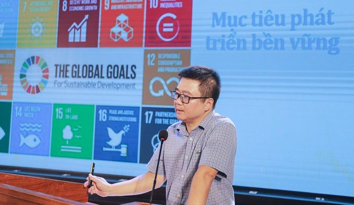  Ông Lương Văn Thường, Cục phát triển thị trường và Doanh Nghiệp Khoa học công nghệ phát biểu tại hội thảo. Ảnh: Thanh Phúc 