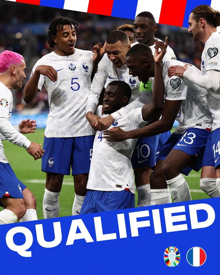 Tuyển Pháp đoạt vé dự VCK Euro 2024 với 6 trận toàn thắng, giành tối đa 18 điểm
