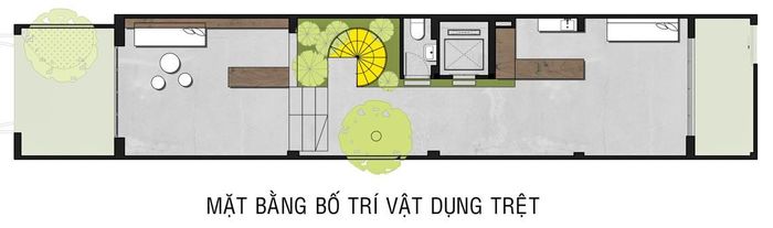 Mặt bằng tầng trệt.