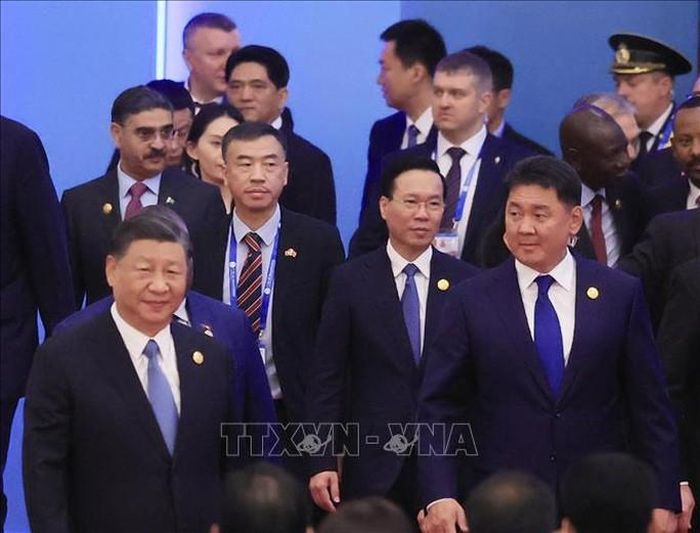 Sáng 18-10, Chủ tịch nước Võ Văn Thưởng dự Lễ khai mạc Diễn đàn cấp cao hợp tác quốc tế "Vành đai và Con đường" lần thứ ba tại thủ đô Bắc Kinh, Trung Quốc. Ảnh: TTXVN