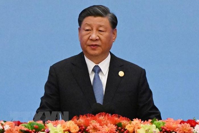 Chủ tịch Trung Quốc Tập Cận Bình phát biểu tại Lễ Khai mạc. (Ảnh: AFP/TTXVN)