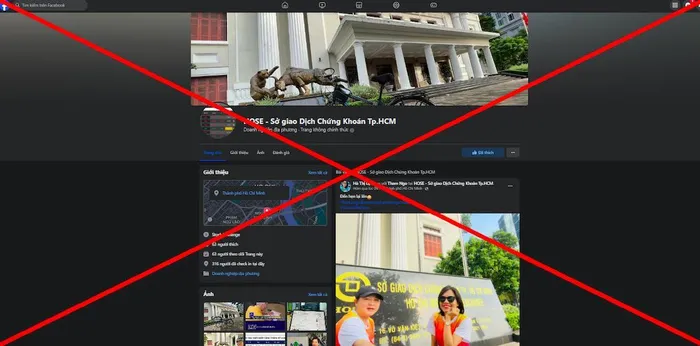 HOSE cảnh báo một số tài khoản facebook giả mạo để lừa đảo nhà đầu tư