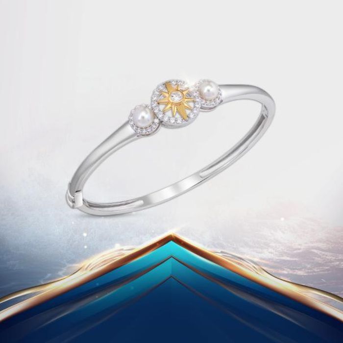 Dây cổ vàng 14K đính ngọc trai Freshwater thuộc BST “Niềm tin”