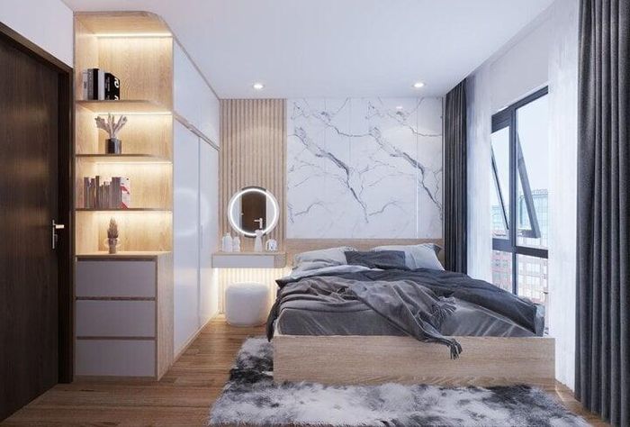 Tận dụng ánh sáng tự nhiên từ những ô cửa sổ lớn cũng giúp căn phòng trở nên tràn đầy sức sống. Ngoài ra, sử dụng thêm gương, đồ trang trí nhỏ xinh như tranh ảnh,... cũng là cách khiến căn phòng thêm ấn tượng, thú vị hơn.