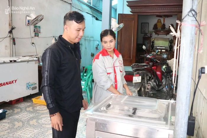  Cơ sở sản xuất chế biến hải sản do phụ nữ làm chủ ở phường Nghi Thu, thị xã Cửa Lò. Ảnh: Mỹ Hà 