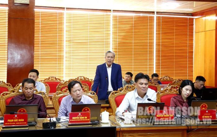 Đại diện Hiệp hội doanh nghiệp tỉnh Lạng Sơn phát biểu một số nội dung liên quan tại phiên họp
