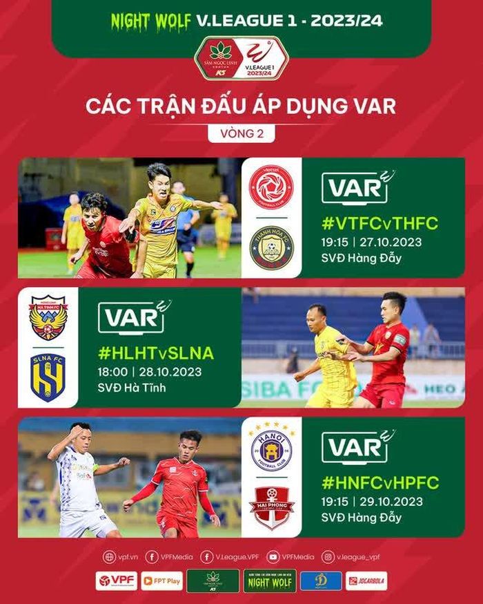 Công nghệ VAR được áp dụng trong 3 trận đấu tại vòng 2 V-League (Ảnh: VPF)