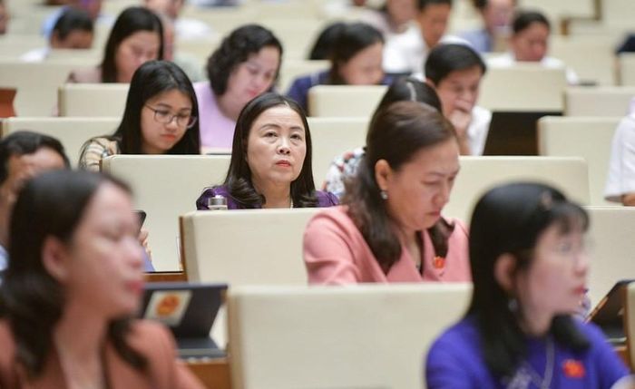 Các ĐBQH thảo luận tại hội trường.