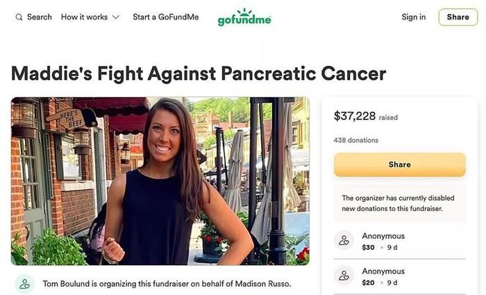 Trang quyên góp của Madison Russo.