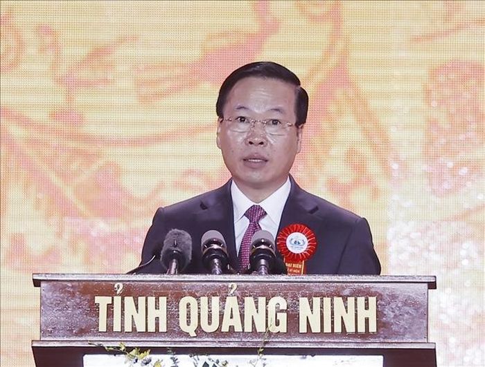 Chủ tịch nước Võ Văn Thưởng phát biểu tại Lễ kỉ niệm. 