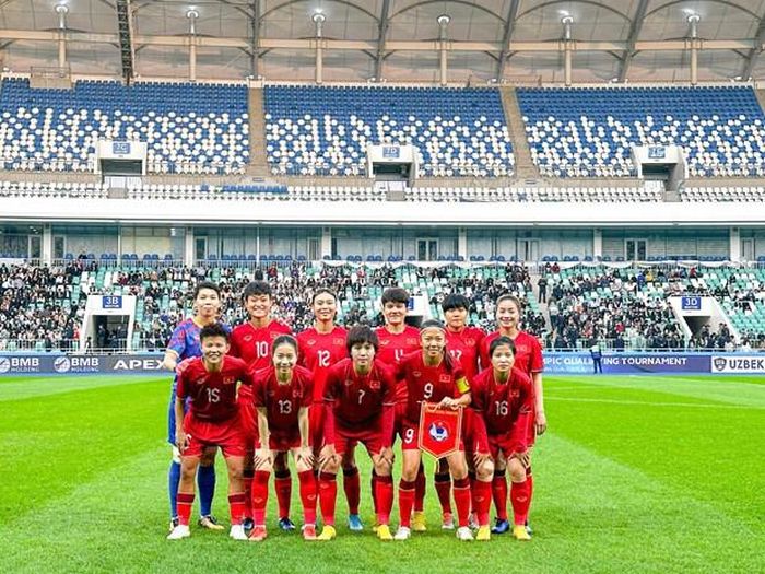Đội hình ra quân của Đội tuyển Nữ Việt Nam trong trận gặp Uzerbekistan. Ảnh: VFF