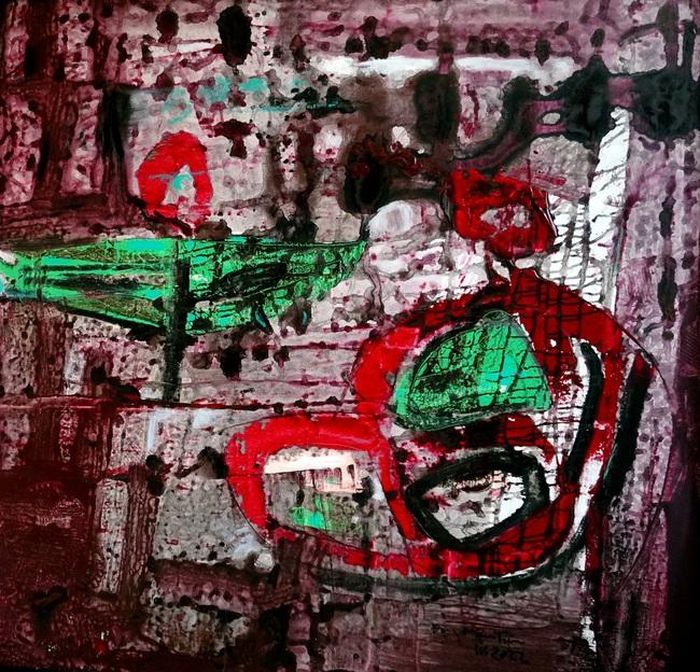 “Hạt mầm” (acrylic, 160x160cm) của Đặng Mậu Tựu
