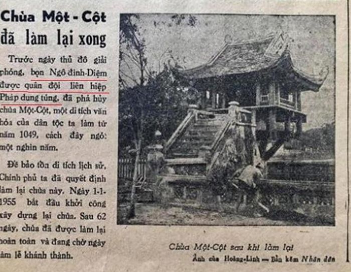 Tin tức hoàn thành việc xây dựng lại Chùa Một Cột