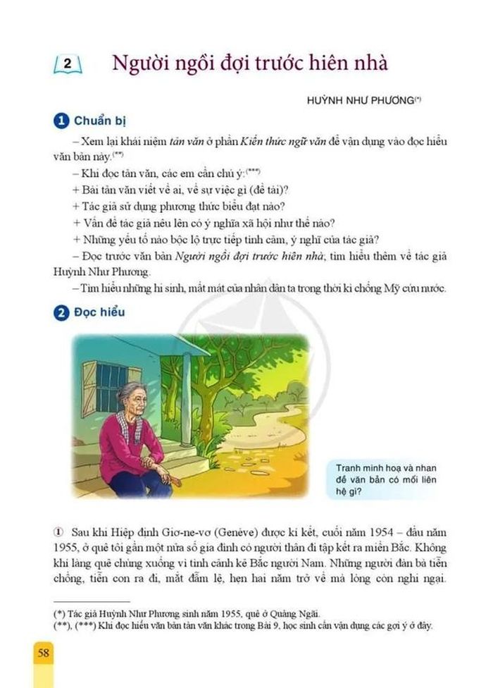 Tản văn "Người ngồi đợi trước hiên nhà" trong "Ngữ văn 7", tập 2, bộ Cánh diều