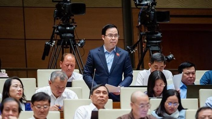 Đại biểu Trần Văn Khải (đoàn tỉnh Hà Nam) tại phiên thảo luận kinh tế - xã hội tại kỳ họp thứ 6 của Quốc hội. Ảnh: Trang tin Quốc hội.
