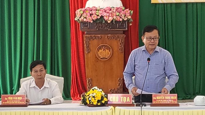 Chủ tịch Ủy ban MTTQ Việt Nam TP Cần Thơ Nguyễn Trung Nhânn phát biểu tại hội nghị.