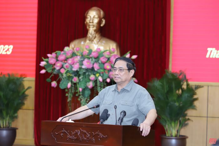 Thủ tướng Chính phủ Phạm Minh Chính phát biểu tại buổi làm việc.