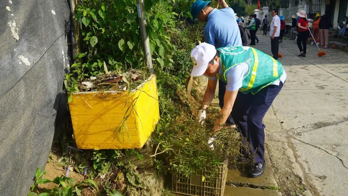 Lực lượng tham gia “Ngày chủ nhật sạch” tại địa phương cũng đã chung tay trồng, chăm sóc hoa, cây xanh để tạo cảnh quan trên địa bàn.
