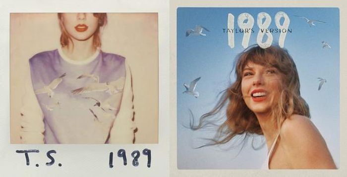 Taylor Swift trên bìa album gốc “1989” và “1989 (Taylor’s Version)”