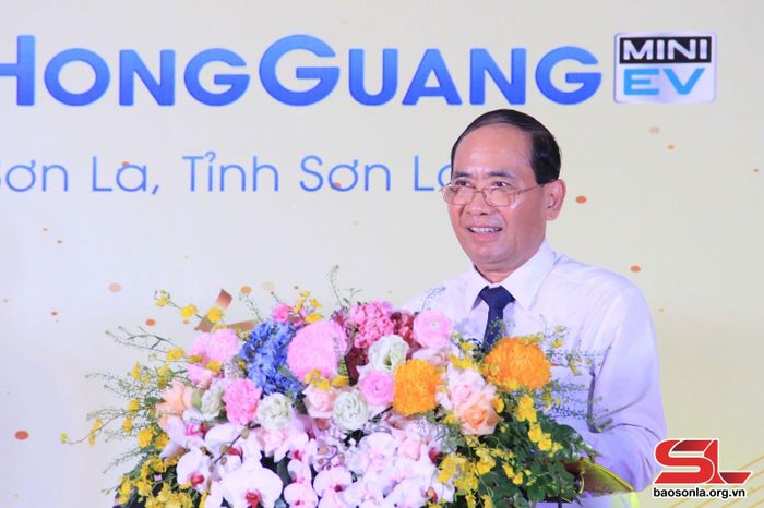 Chủ tịch Hiệp hội Doanh nghiệp tỉnh phát biểu tại lễ khai trương.