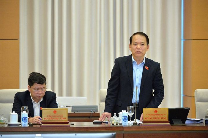Chủ nhiệm Ủy ban Pháp luật Hoàng Thanh Tùng phát biểu. Ảnh: Hồ Long