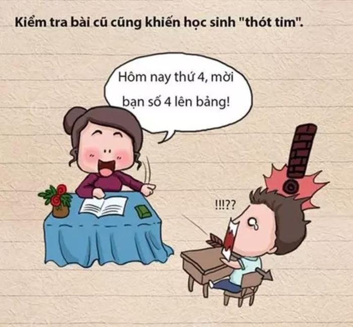 Tình trạng chung của giờ kiểm tra đầu bài khiến học sinh giật mình thon thót. Ảnh: Tổng hợp