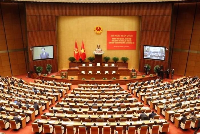 Quang cảnh hội nghị tại điểm cầu Trung ương (Ảnh: Báo Hà Nội mới).