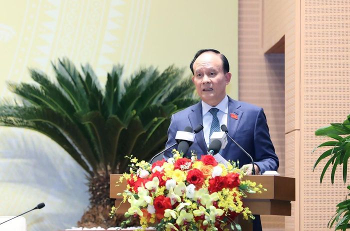 Chủ tịch HĐND thành phố Hà Nội Nguyễn Ngọc Tuấn phát biểu bế mạc phiên chất vấn.