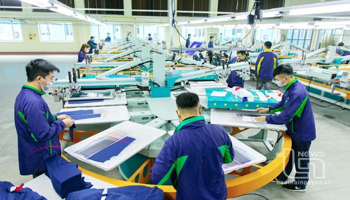 Nhờ duy trì đơn hàng với các đối tác truyền thống và mở rộng thêm khách hàng mới, Công ty CP Đầu tư và Thương mại TNG bảo đảm việc làm ổn định cho trên 18.000 lao động, với mức thu nhập bình quân đạt 9,4 triệu đồng/người/tháng. Ảnh: C.T.V