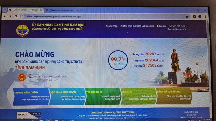 Cổng cung cấp dịch vụ công trực tuyến tỉnh Nam Định.