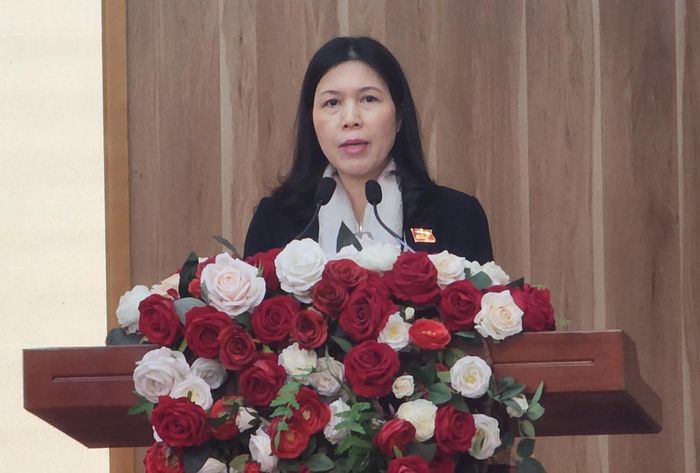 Bí thư Quận ủy Cầu Giấy Trần Thị Phương Hoa đánh giá cao những ý kiến đóng của cử tri.
