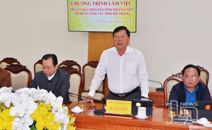 Đồng chí Phó Chủ tịch Thường trực HĐND tỉnh Sóc Trăng Lê Văn Hiểu phát biểu tại buổi làm việc.
