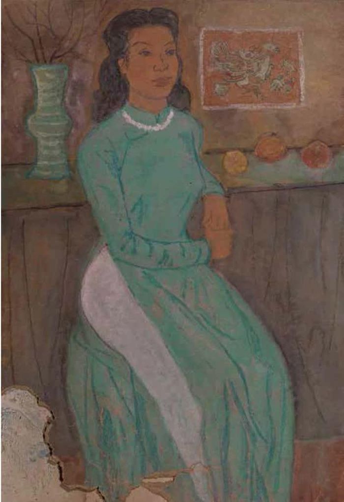 Tác phẩm “Thiếu nữ Hà Nội”, màu nước, 1957