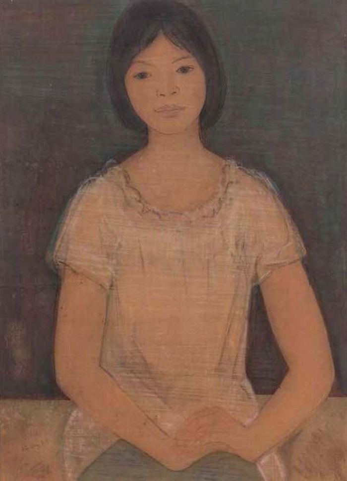 Tác phẩm “Con gái họa sĩ”, lụa, 1981
