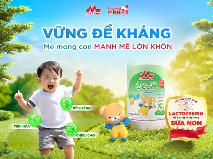 Bổ sung 2 ly sữa Morinaga hỗ trợ bé tăng cường đề kháng những năm đầu đời