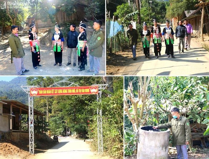 Từ trục đường chính đến các tuyến đường nhánh ở bản Lưu Thông, xã Lưu Kiền được giữ gìn vệ sinh sạch sẽ;; Rác thải nhựa được người dân bản Lưu Thông phân loại cho vào lò đốt rác. Ảnh: K.L