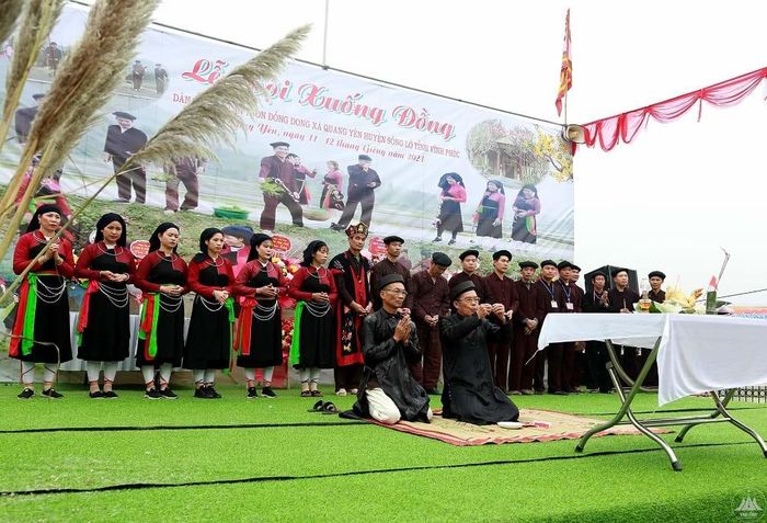 Lễ hội Xuống đồng của người Cao Lan xã Quang Yên, Sông Lô, Vĩnh Phúc. Ảnh: Báo Vĩnh Phúc