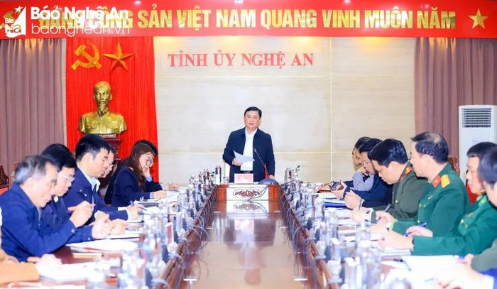 Quang cảnh giao ban khối Nội chính giữa Thường trực Tỉnh ủy và các cơ quan trong khối. Ảnh: Thành Duy