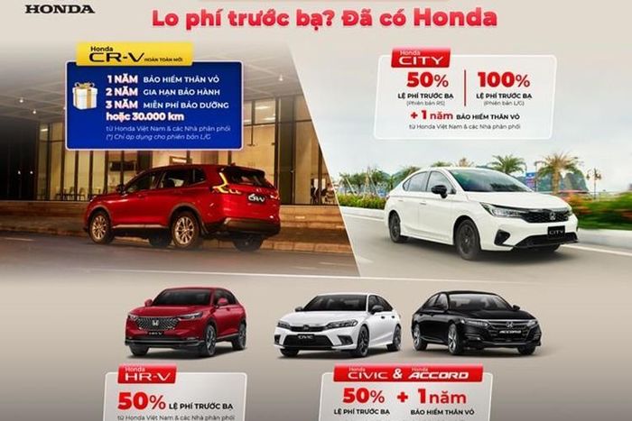 Honda Việt Nam tiếp tục triển khai chương trình khuyến mại hấp dẫn “Lo phí trước bạ? Đã có Honda” từ ngày 5 đến hết ngày 31/1 năm 2024.