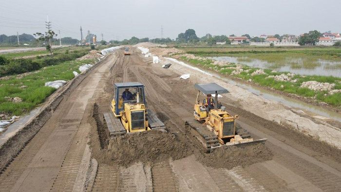 Dự án đường Vành đai 4 - Vùng Thủ đô đã được khẩn trương triển khai. Ảnh: Công Phạm