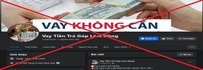 Các đối tượng lập ra các trang trên mạng xã hội để quảng cáo hoạt động cho vay.