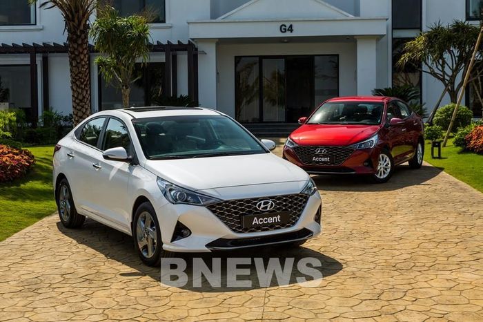 Hyundai Accent được mệnh danh là "gà đẻ trứng vàng của TC Group" hàng tháng và đứng ở vị trí thứ 2 trong Top 10 mẫu xe bán chạy nhất thị trường ô tô Việt Nam 2023. Ảnh: Văn Xuyên/BNEWS/TTXVN