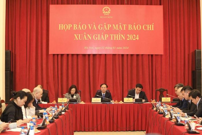 Bộ Xây dựng tổ chức họp báo thường kỳ quý IV/2023. Ảnh: Thu Hằng/BNEWS/TTXVN