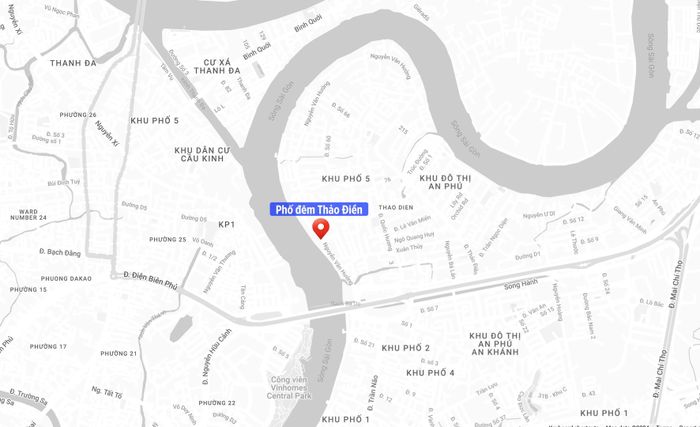 Vị trí phố đêm Thảo Điền.