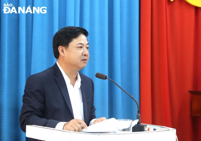 Phó Bí thư Thường trực Thành ủy Lương Nguyễn Minh Triết phát biểu tại hội nghị. Ảnh: TRỌNG HUY