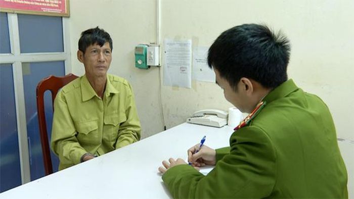 Đối tượng Lâm Quang Thanh tại cơ quan điều tra.
