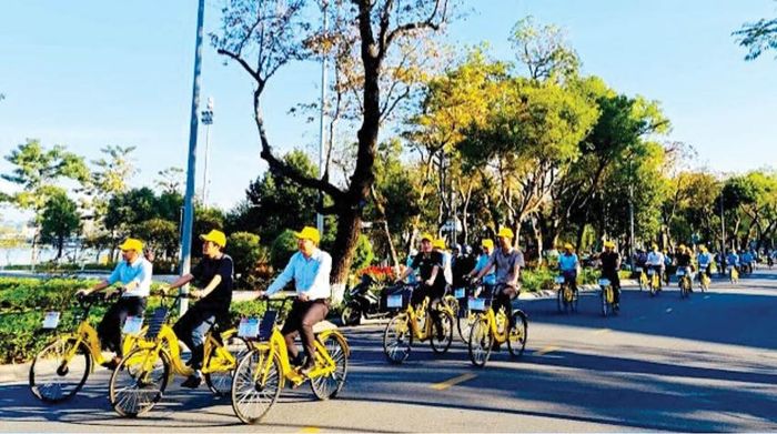 Xe đạp CSCC giúp người dân và du khách di chuyển đến các địa điểm tham quan du lịch thuận tiện, an toàn 