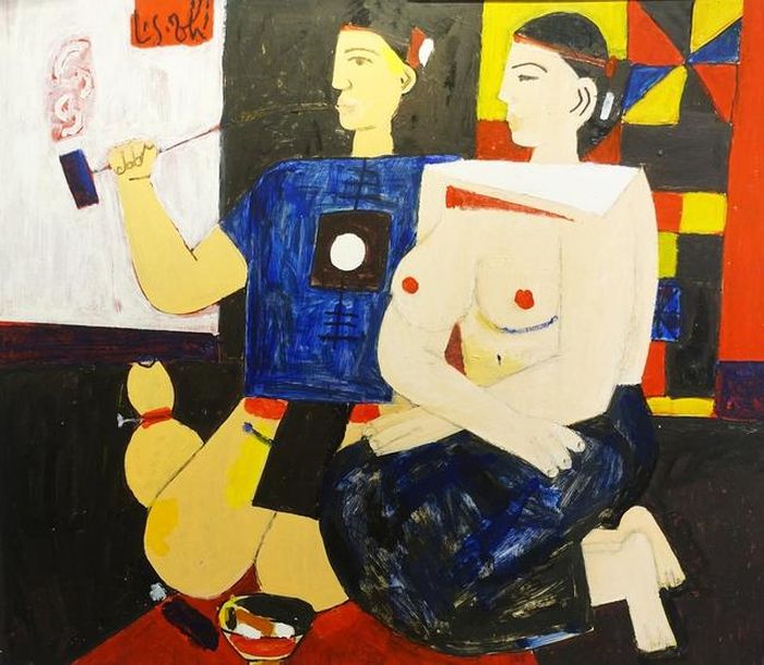 Đối tượng hội họa của ông chủ yếu vẫn là đàn bà