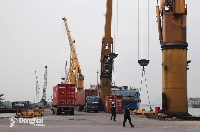 Phần lớn doanh nghiệp xuất, nhập khẩu ở Đồng Nai đều được hưởng chính sách hoàn thuế. Trong ảnh: Hoạt động xuất, nhập khẩu hàng hóa tại Cảng Đồng Nai. Ảnh: B.Nguyên